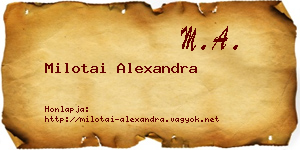 Milotai Alexandra névjegykártya
